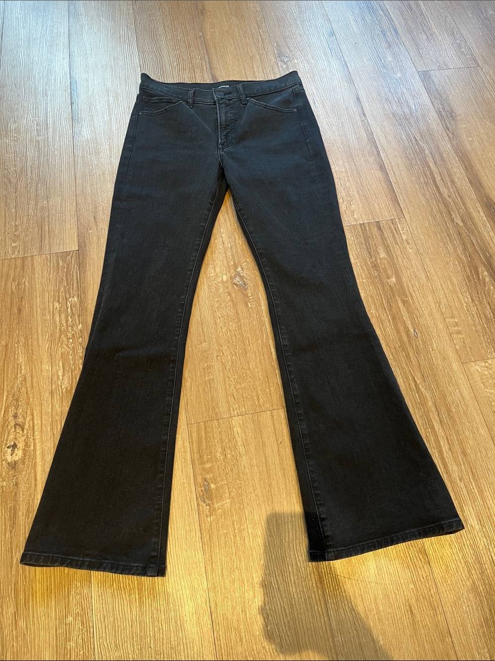 Express Women's Black Flare Jeans - Stretch Denim